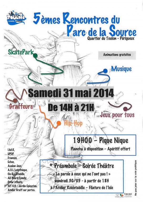 You are currently viewing 5 èmes Rencontres du Parc de la Source – Samedi 31 Mai 2014