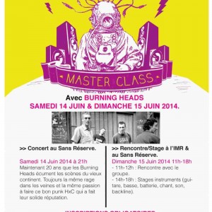 Lire la suite à propos de l’article Master Class – Burning Heads – Le Samedi 14 et Dimanche 15 Juin 2014