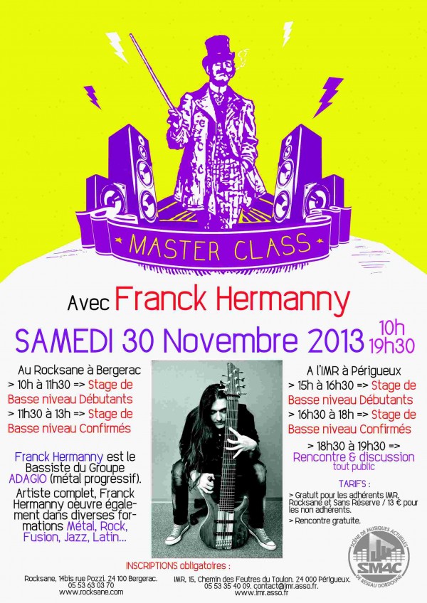 Lire la suite à propos de l’article Master Class Basse Franck Hermanny Novembre 2013